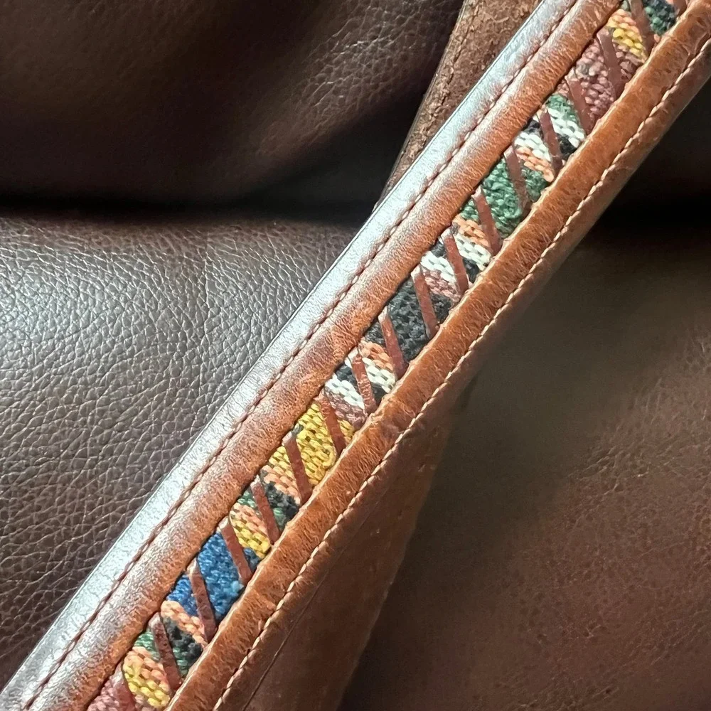 Columbia VTG Leather Belt w/ Embroidery‎
